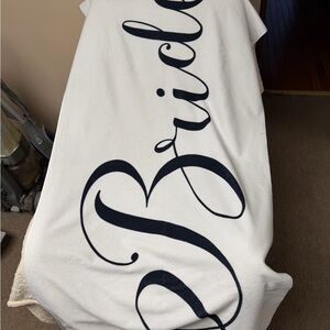 White Blanket with Black Script